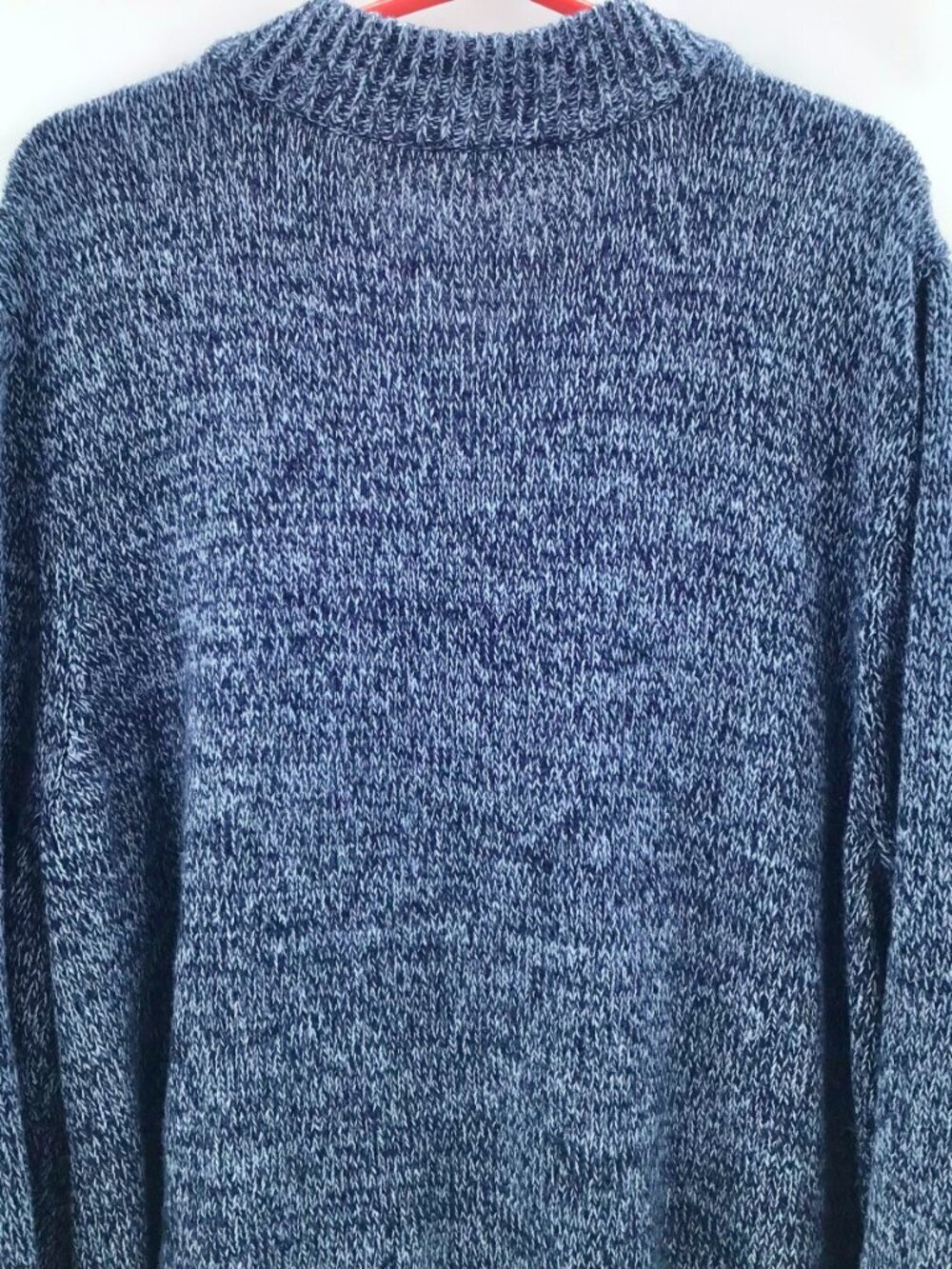 Women's 2X Cardigan Sweater Tunic Length Marled Blue Chunky Pockets Lagenlook - Picture 7 of 9